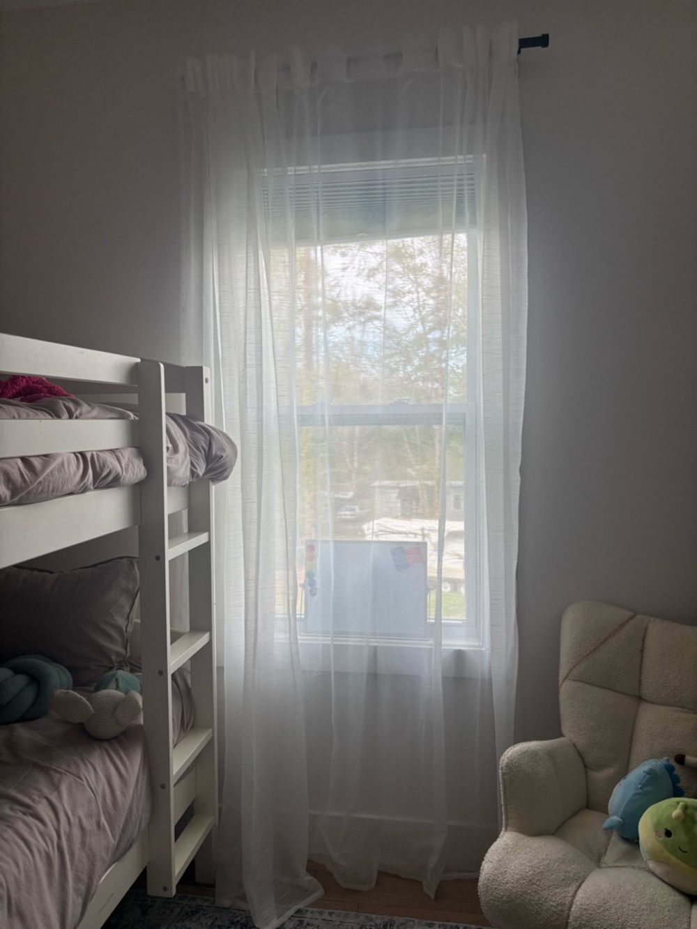 Sheer White Window Curtain Panel - Home Accents